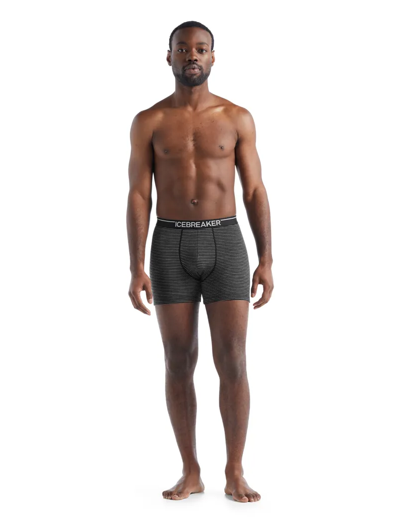 Icebreaker Mens Anatomica Boxers Gritstone Heather/ Black-6